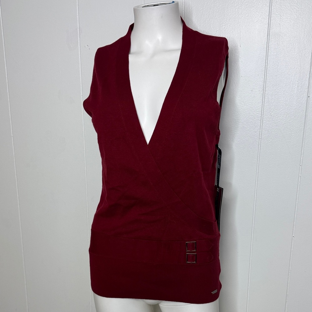 Renuar wrap shirt new maroon red color new